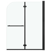 Box doccia pieghevole 2 pannelli parete doccia box vasca parete doccia bagno casa interno ESG 95 x 140 cm nero 02_0003137