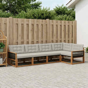 Set di divani da esterno 5 pz Naturale e Grigio Chiaro 3381423