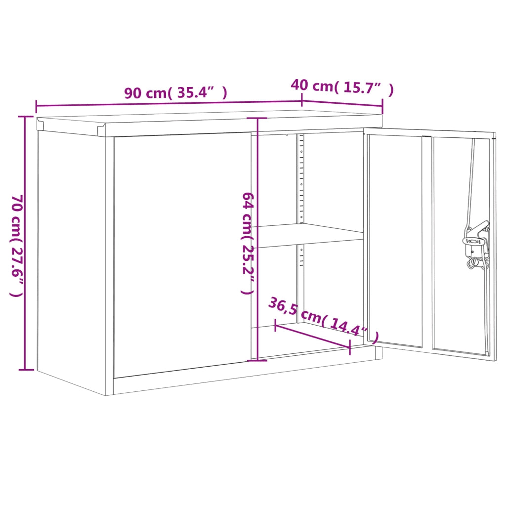 Armadio Classificatore Grigio Chiaro 90x40x70 cm in Acciaio CFW8887623