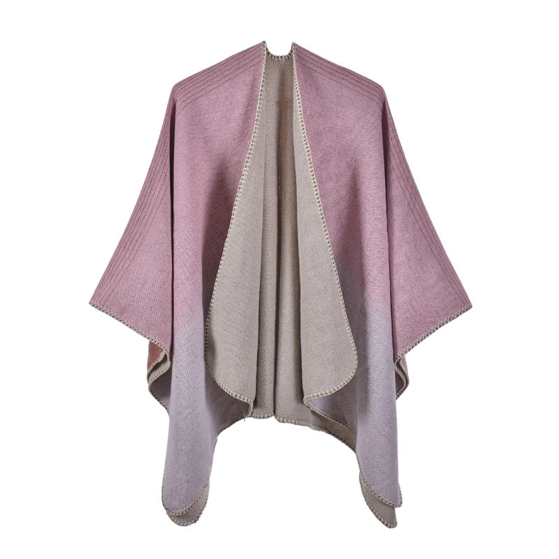Elegante e semplice scialle, mantella da donna, sciarpa lavorata a maglia