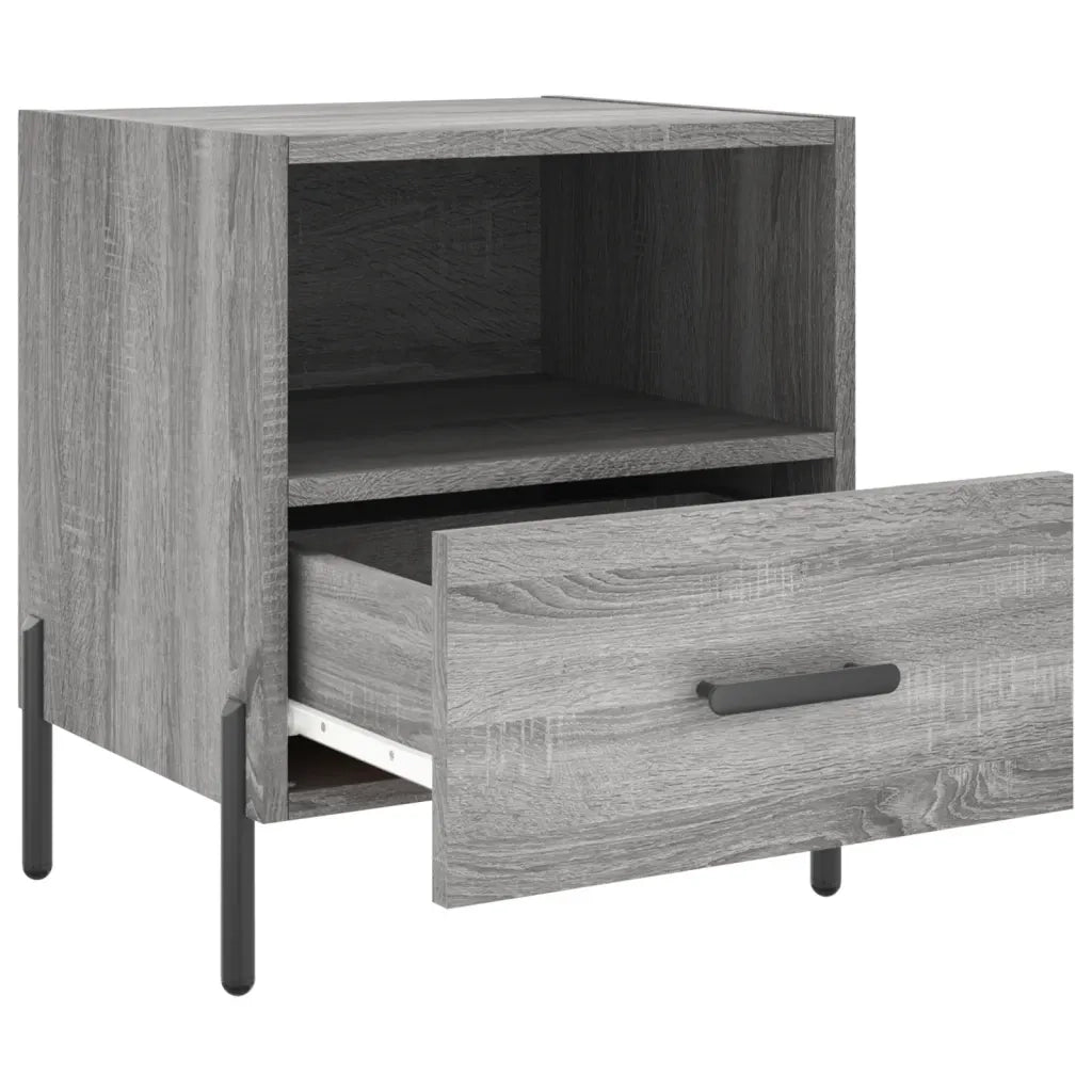 Set di 2 Comodini | Armadio da Notte | Mobiletto da notte Grigio Sonoma 40x35x47,5 cm in Legno Multistrato
