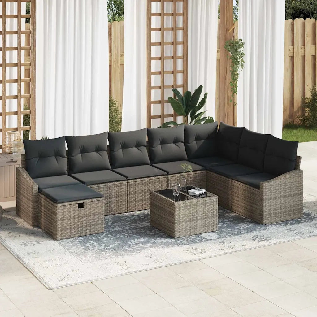Set di divani con cuscino 8 pcs polyrattan
