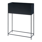 Supporto per piante con vassoio in metallo integrato 100 x 70 x 30 cm nero 03_0010710