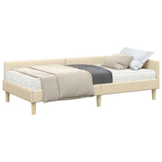 Letto singolo | Letto per adulti | Struttura Letto Angolare con Materasso 2 pcs Crema Tessuto