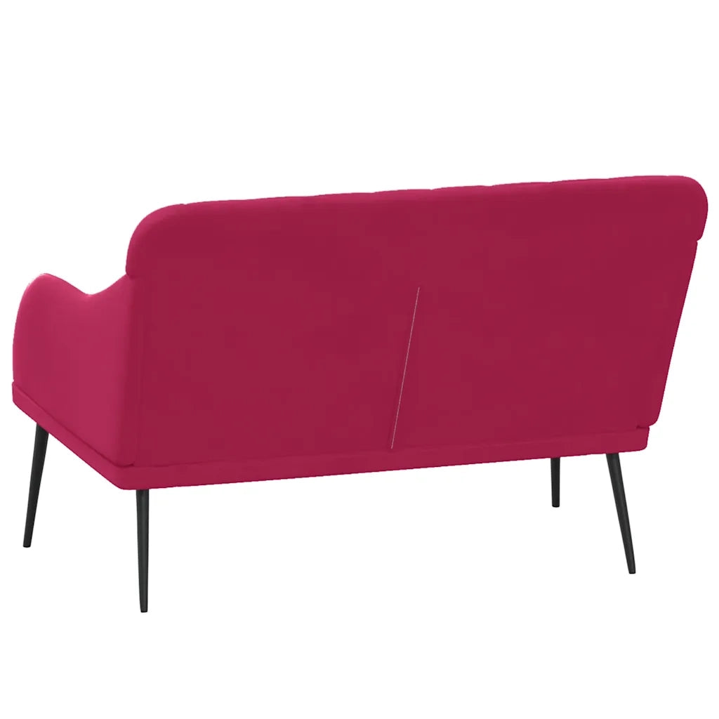 Panca Rosso Vino 110x76x80 cm in Velluto 351468