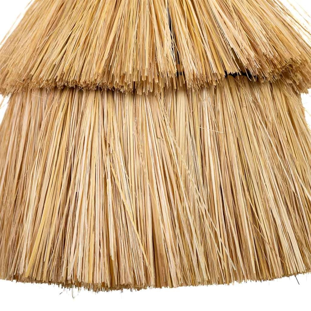 Plafoniera in fibra naturale marrone 38x38x30h