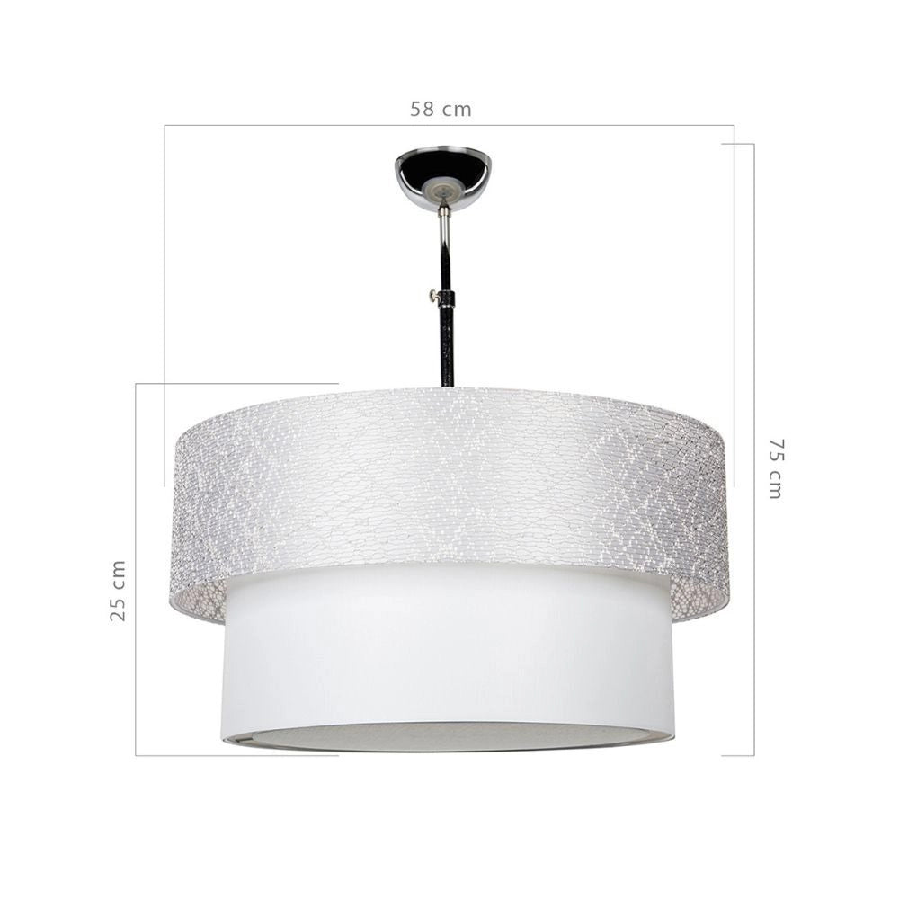Lampada a sospensione in tessuto Polo MDL2749 colore grigio