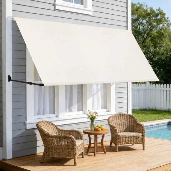Ombrellone per balcone con sistema di apertura e chiusura a catena – 250x150 cm Beige