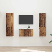 Set mobile TV 5 pz-Credenza per TV Legno vecchio Legno multistrato 335670