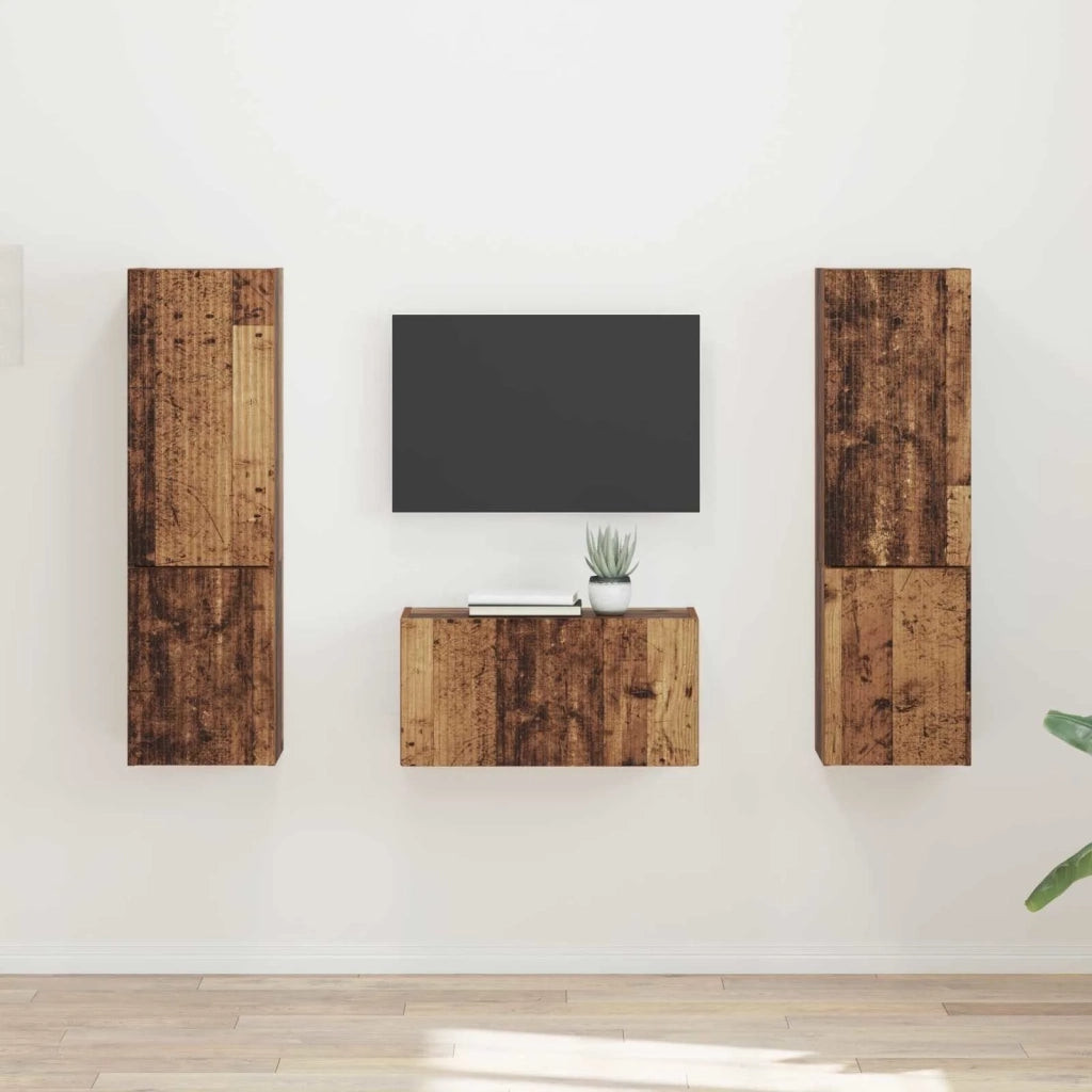 Set mobile TV 5 pz-Credenza per TV Legno vecchio Legno multistrato 335670
