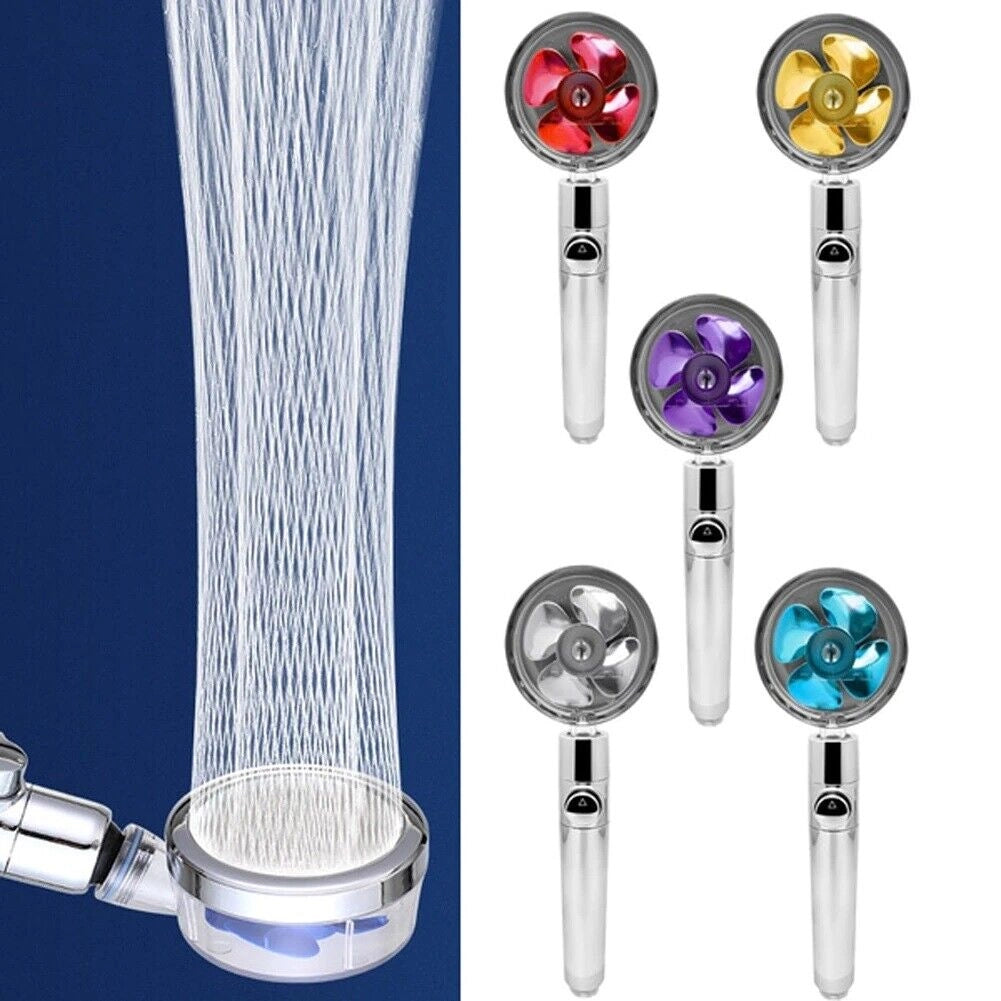 Soffione Turbo Doccia Alta Pressione Rotante Risparmio Idrico tasto STOP 82138