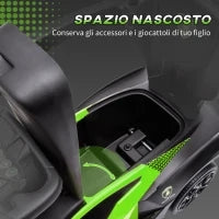Lamborghini Macchinina per Bambini 2 in 1 con Maniglione e Barriera di Sicurezza, Volante e Clacson, Auto per Bambini in PP e Metallo, 86.5x40x89.5 cm, Verde e Nero