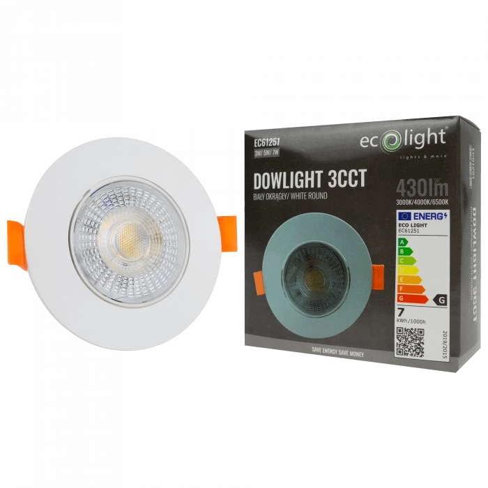 Faretto LED da incasso rotondo bianco CCT Ecolight