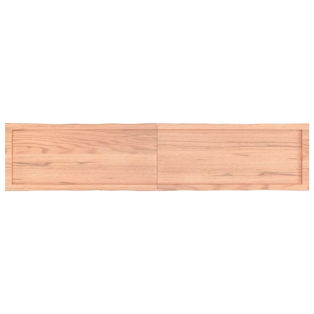 Piano Tavolo Marrone Chiaro 180x40x(2-4) cm Rovere Non Trattato