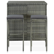 Set da Bar 3 pz in Polyrattan Grigio CFW1859949