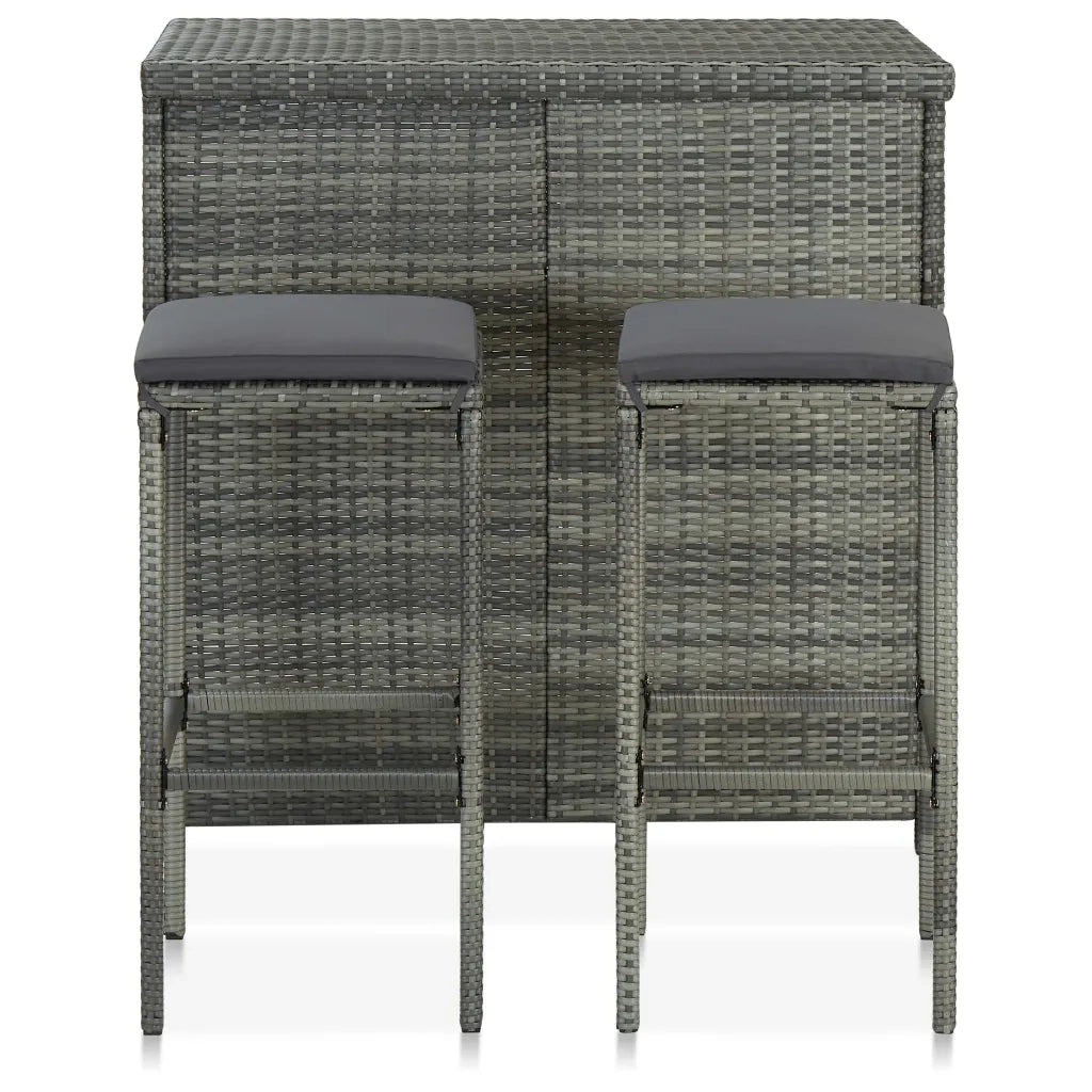 Set da Bar 3 pz in Polyrattan Grigio CFW1859949