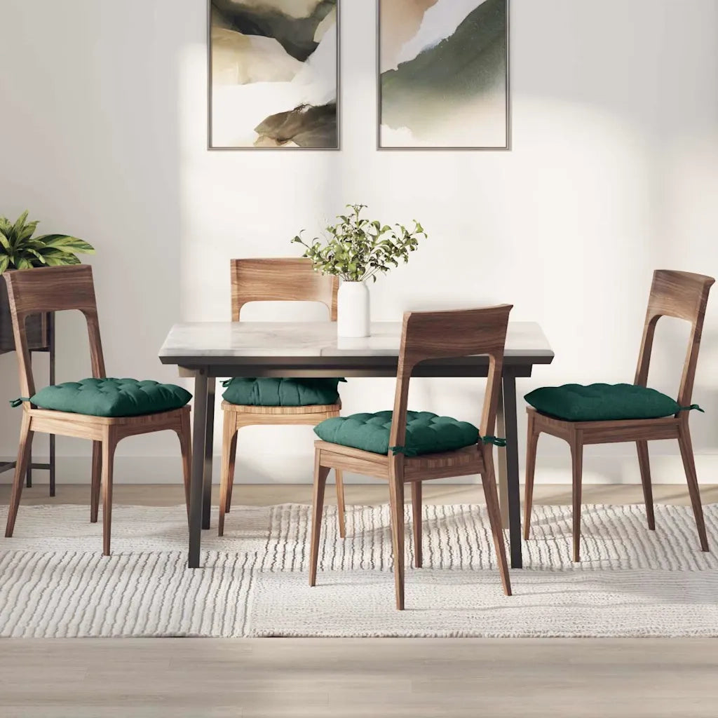 Cuscini per Seduta 4 pcs Verde Scuro 40 x 40 x 6 cm Tessuto