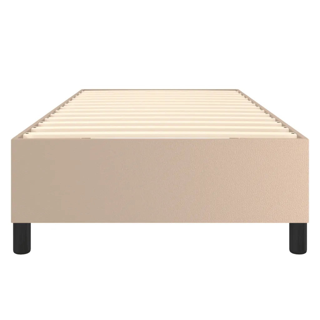 Struttura Letto a Rete a Molle-Giroletto Cappuccino 90x190 cm in Similpelle 297780