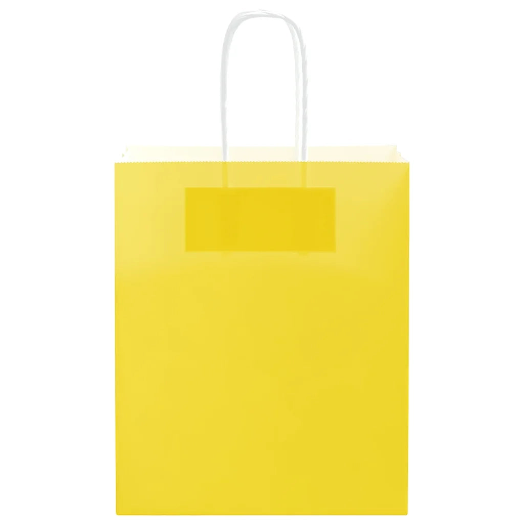 Sacchetti di Carta 250 pz con Manici Gialli 18x8x22 cm 4101782