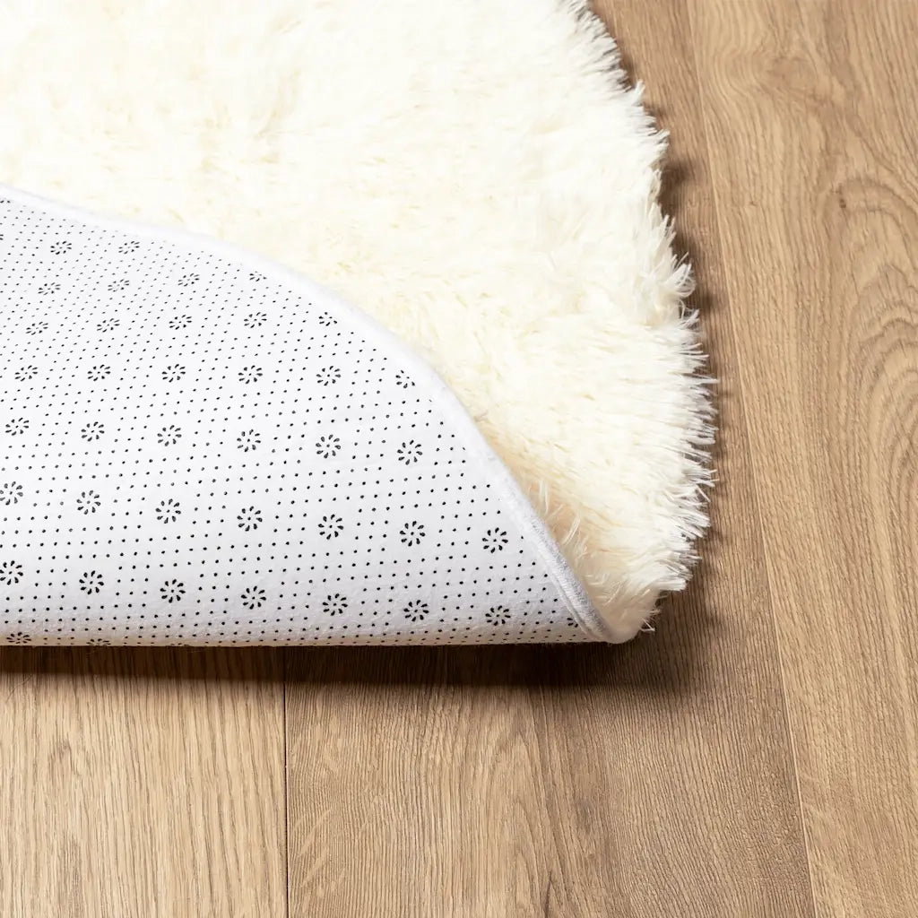 Tappeto Shaggy a Pelo Lungo NAVARRA Crema 160x160 cm poliestere