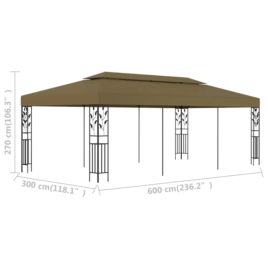 Gazebo 6x3 m Grigio Talpa 180 g/mÂ²