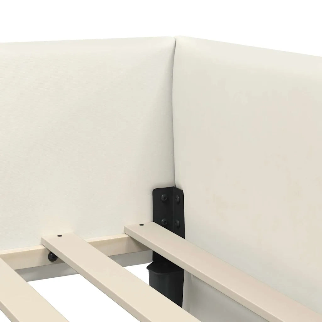 Cornice del letto ad angolo con testiera Crema 90 cm x 200 cm 42016088