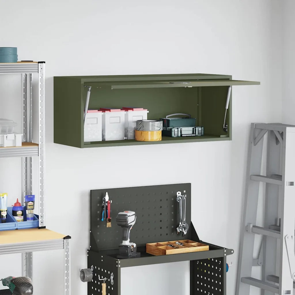 Armadio a muro per garage Oliver verde 90 x 33 x 35 cm 883275