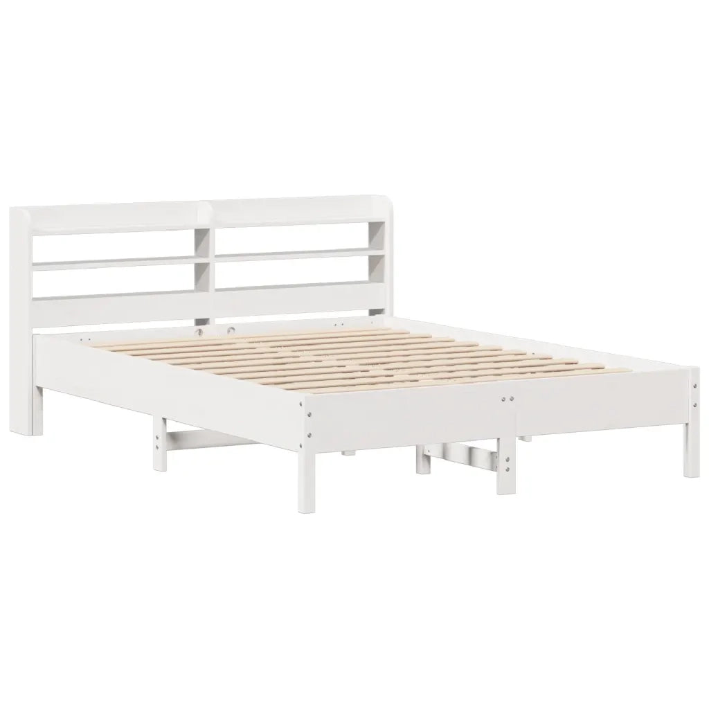Letto senza Materasso Bianco 150x200 cm Legno Massello di Pino 3306886