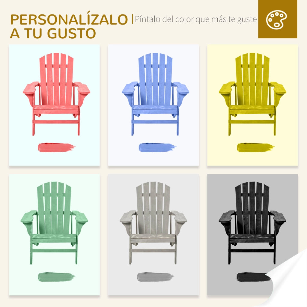Sedia da giardino Adirondack ¨C zephmum ¨C grigio chiaro 78x89x88 cm