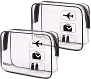 Set di bagagli trasparenti, set di contenitori per liquidi per viaggi, set di contenitori per trucco trasparenti, accessori di viaggio per valigie, set di bagagli trasparenti per uomo e donna (2 pezzi)