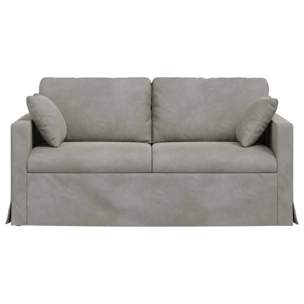 Divano Grigio chiaro 158 x 78 x 80 cm Velluto