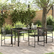 Set da Pranzo per Giardino 5 pcs Nero 3379328