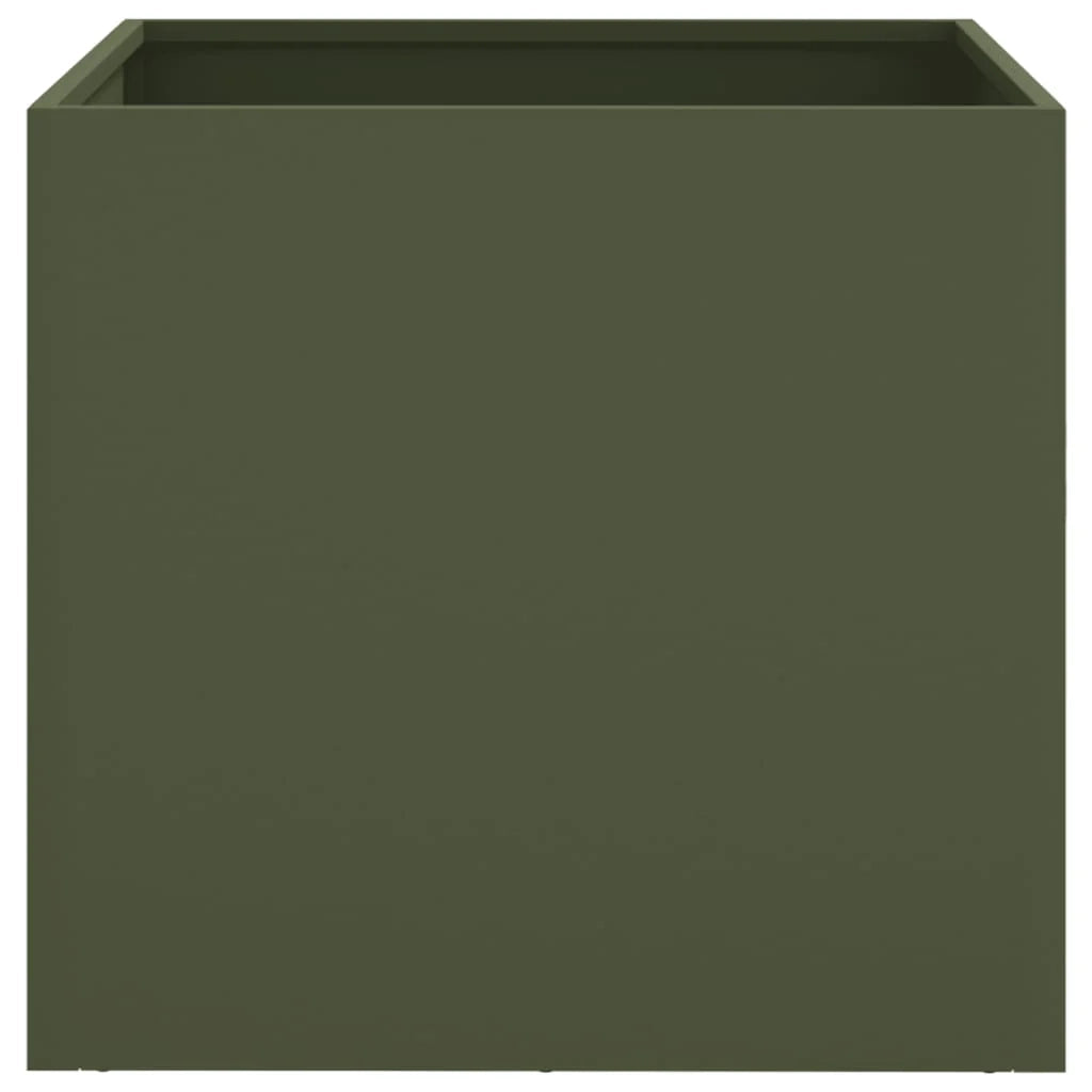 Fioriera aiuola rialzata fioriera aiuola giardino terrazza set da 2 oliva 42 x 40 x 39 cm acciaio verde 02_0039084