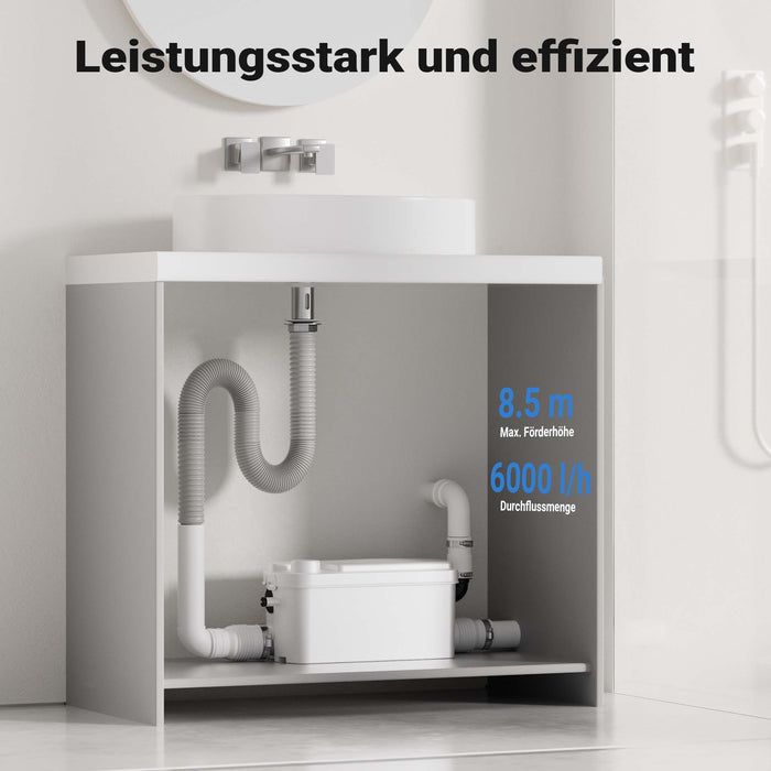 Stazione di sollevamento 3/1 250W con 3 ingressi per doccia, lavabo