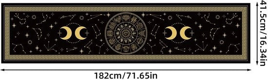Tela da tavola per tarocchi - Utilizzo spirituale - 41,5x182 cm - Adatto per Wicca e cerimonie pagane
