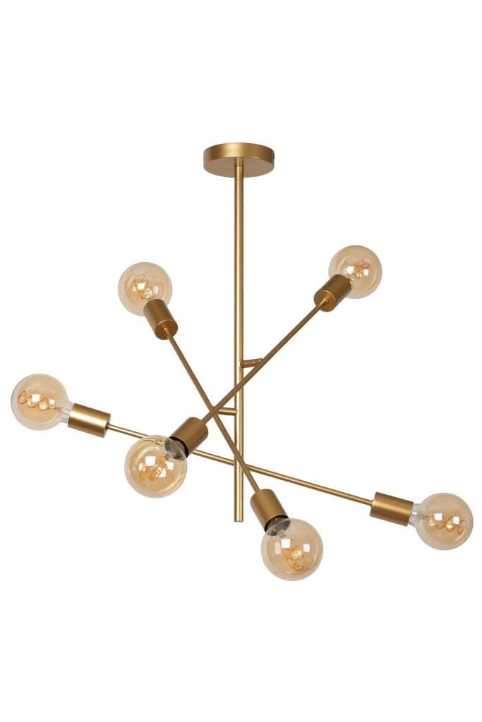 Plafoniera loft Lester oro opaco metallo 6xE27 Lucide