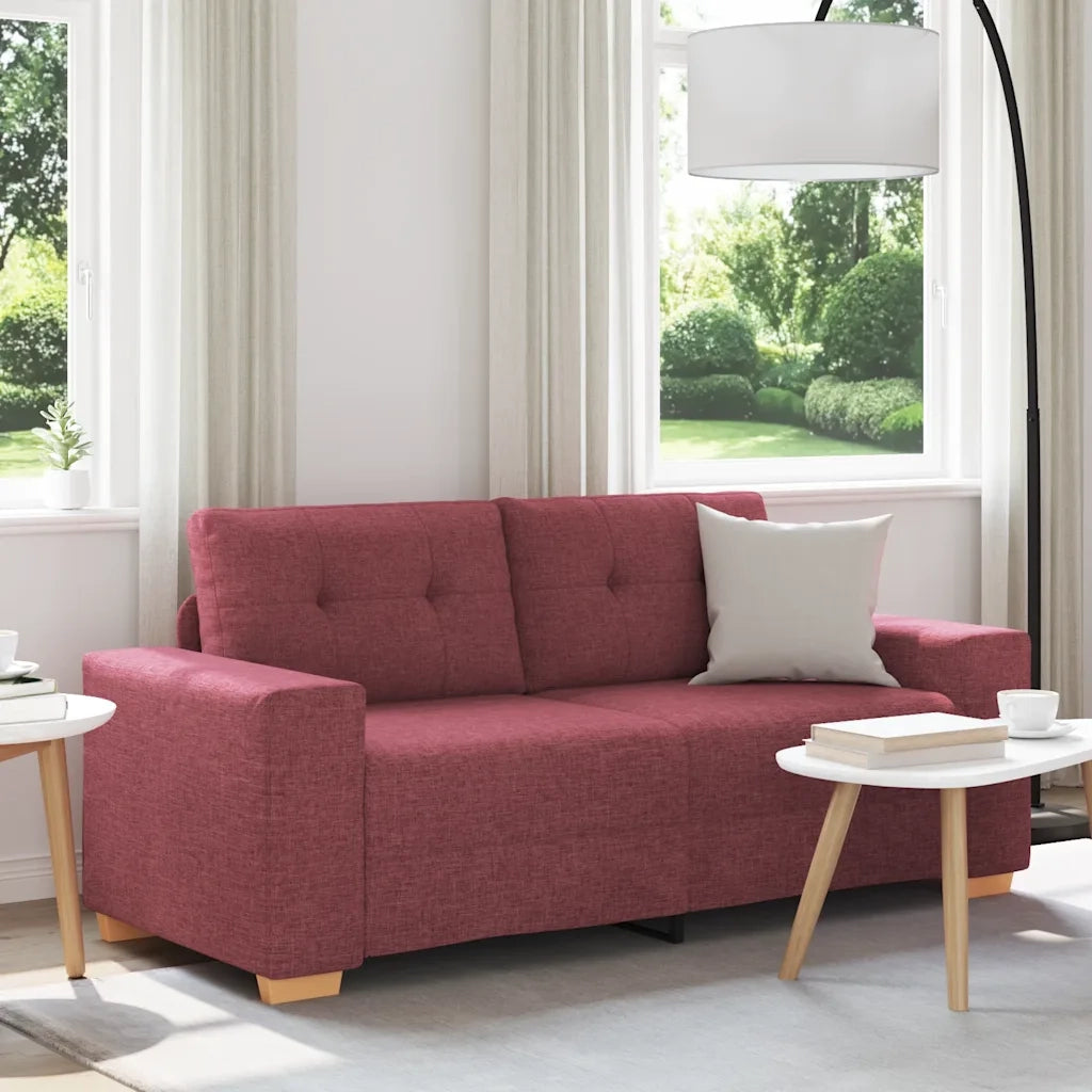 vidaXL Divano Divanetto Rosso Vino 140 cm in Tessuto