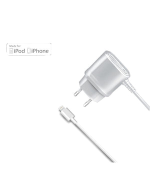 Caricabatterie Da Rete Da 1a Con Connettore Lightning Mfi Bianco White         