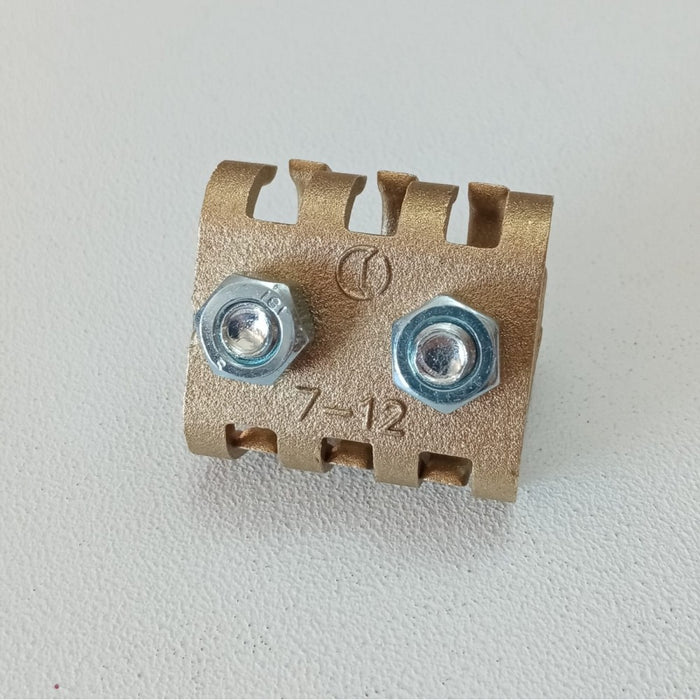 Cem2339 - morsetto bifilare a pettine a 2 bulloni sezione 35-70mm