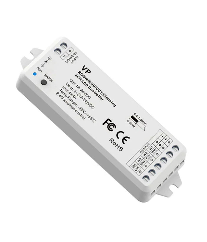 Centralina Vp Controller Rf 15a 4ch Dimmer 288w Strisce Luci Led Telecomando Rgbw         
