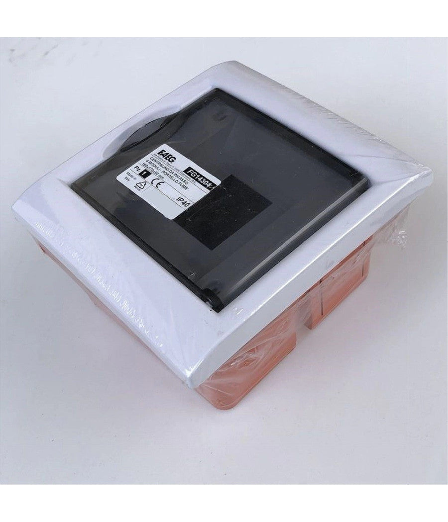 Centralino Da Incasso 4 Moduli Cornice Bianca Portello Fumè 16x17x8cm Ip40 Fg14304         