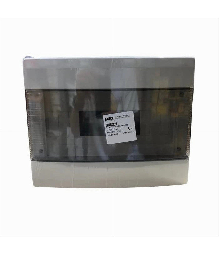 Centralino Da Parete 12 Moduli Ip40 Con Portello Trasparente Fumè Grigio Fg14412         