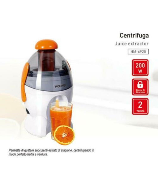 Centrifuga Elettrica 200w 2l Frutta Verdura Succhi Hoomei Hm-6940 Frullatore         