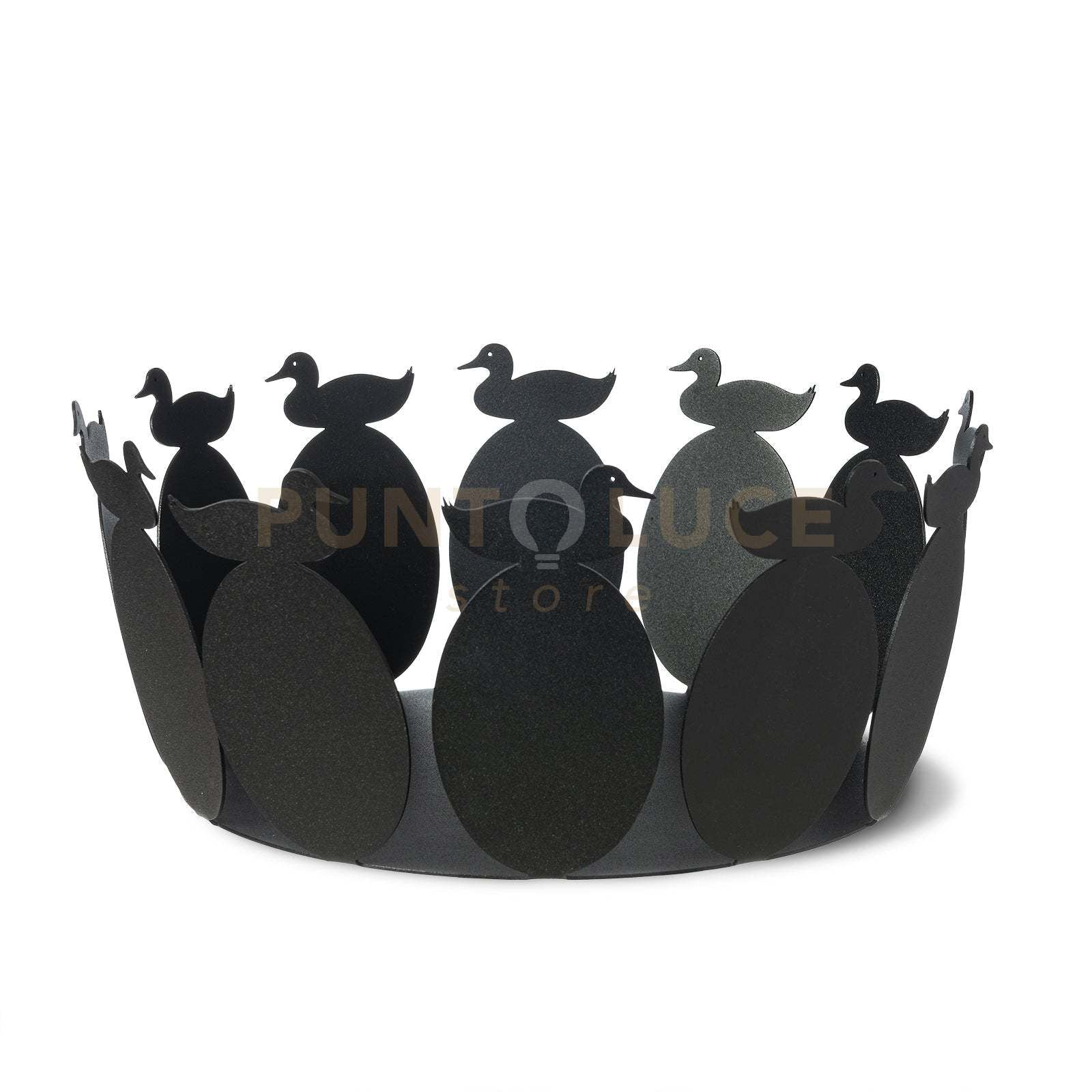 centro tavola duck Nero in Ferro 31cm,13,5hcm