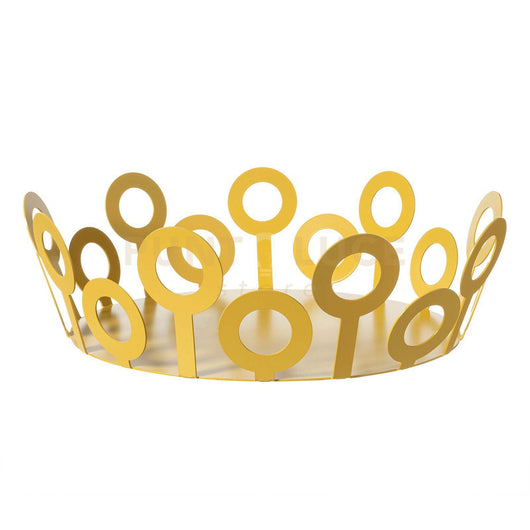 centro tavola grande bollicine ocra Ocra in Ferro 28cm,10hcm