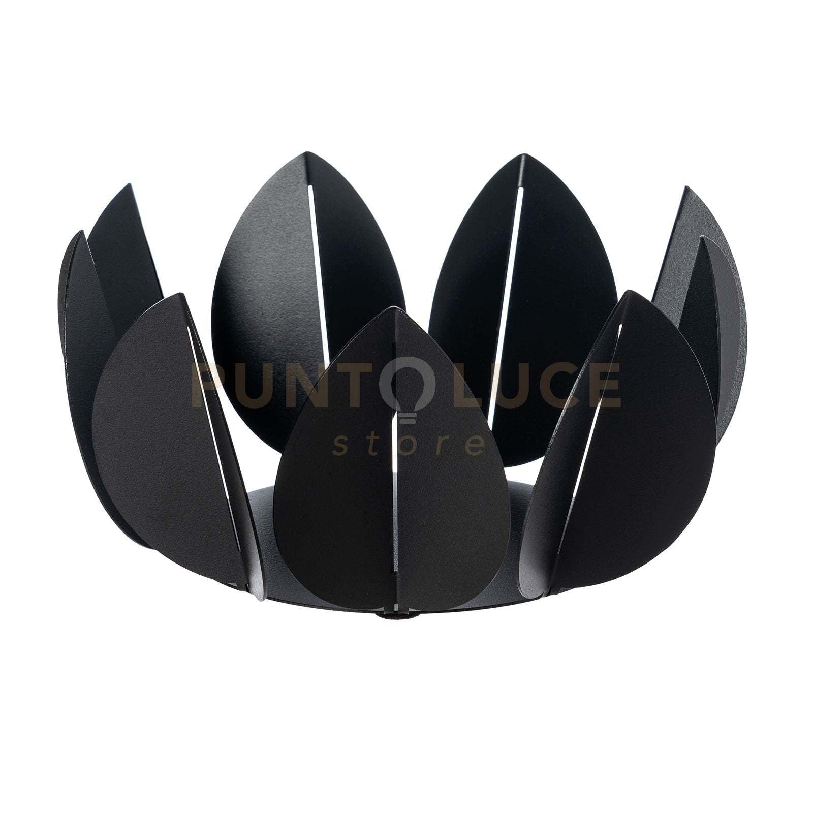 centro tavola moderno ficus Nero in Ferro 28,6x13Hcm