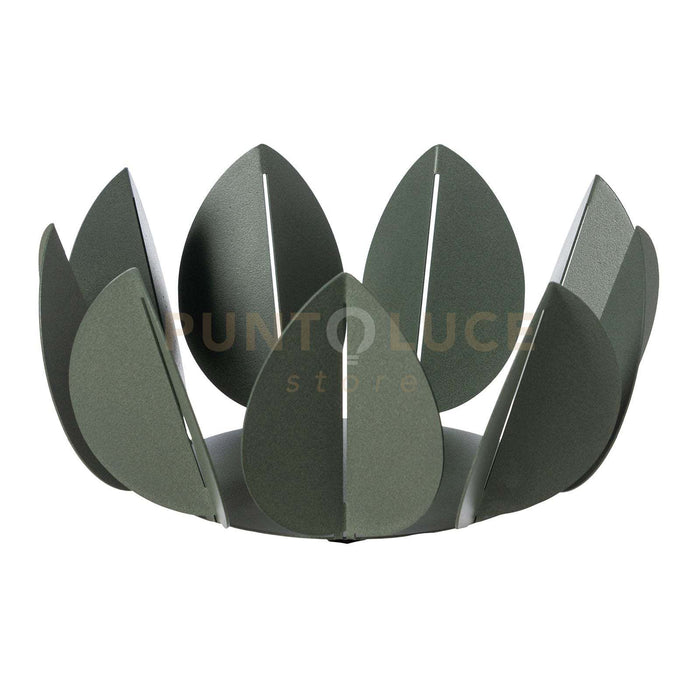 centro tavola moderno ficus Verde salvia in Ferro 28,6x13Hcm