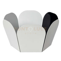 centro tavola moderno fluido Bianco marmo ,nero lucido in Ferro 30x17Hcm