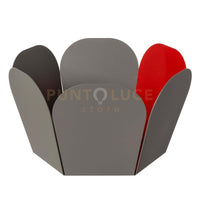 centro tavola moderno fluido Fango ,rosso lucido in Ferro 30x17Hcm