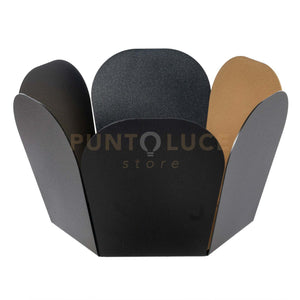 centro tavola moderno fluido Nero ,oro laccato in Ferro 30x17Hcm